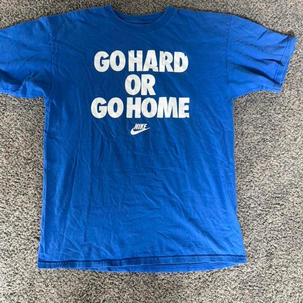 Nike blue Go Hard or Go Home T-Shirt Size M #fitness #motivation